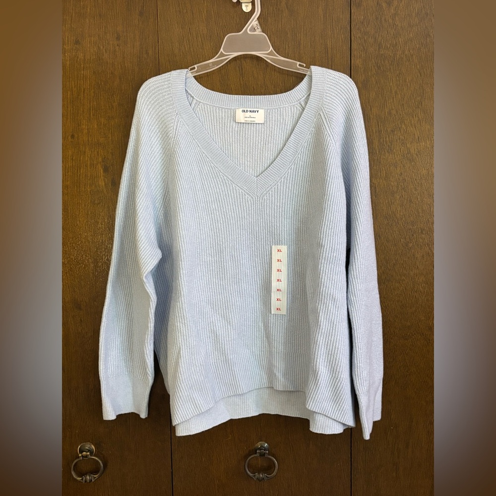 Old Navy Light Blue V-Neck Sweater